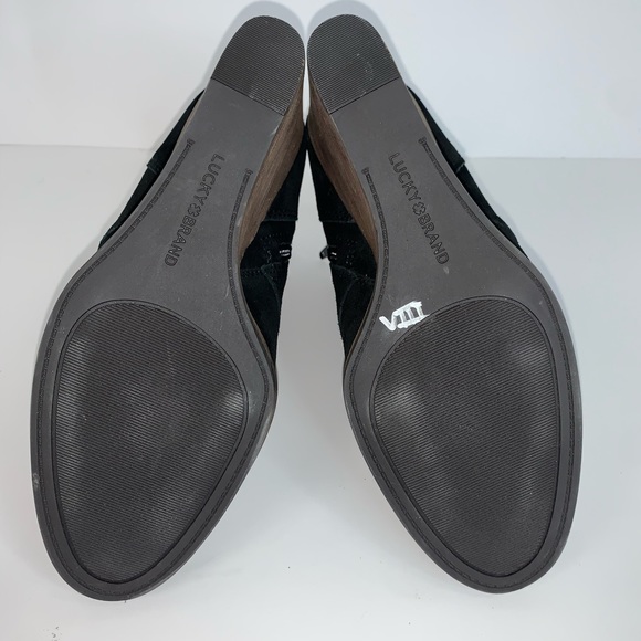 Lucky Brand Shylow Black Lace Up Suede Wedge - Picture 5 of 8